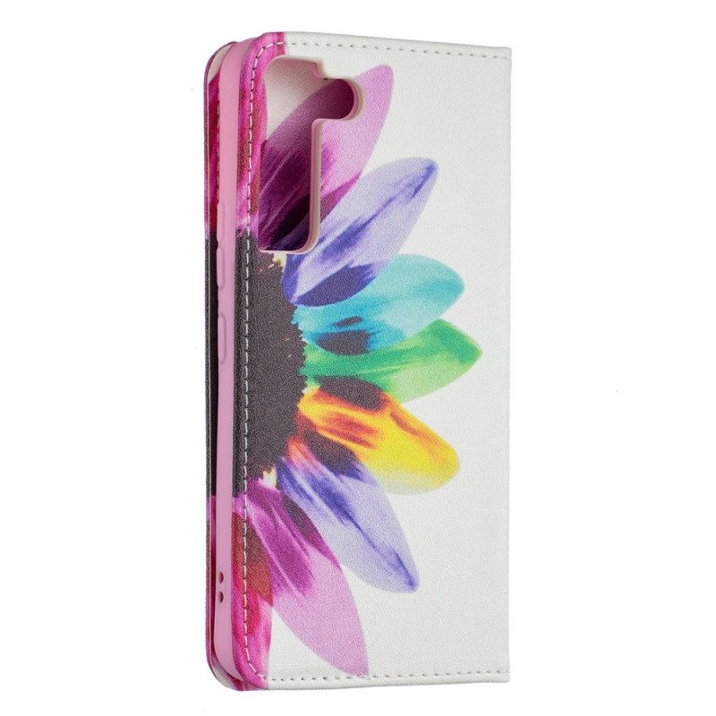 Schutzhülle Für Samsung Galaxy S22 5G Flip Case Aquarellblume