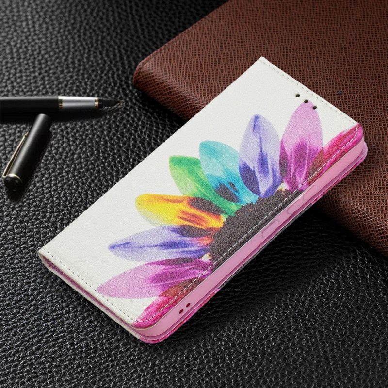 Schutzhülle Für Samsung Galaxy S22 5G Flip Case Aquarellblume