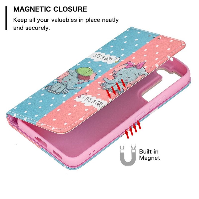 Schutzhülle Für Samsung Galaxy S22 5G Flip Case Elefantenbabys