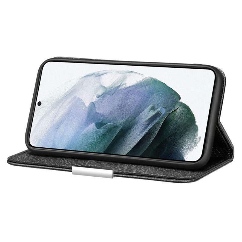 Schutzhülle Für Samsung Galaxy S22 5G Flip Case Kunstleder Litschi Ultra Chic