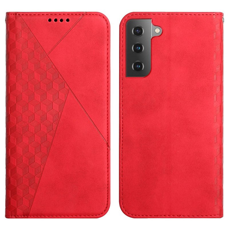 Schutzhülle Für Samsung Galaxy S22 5G Flip Case Lederstil Mit Rautenstruktur