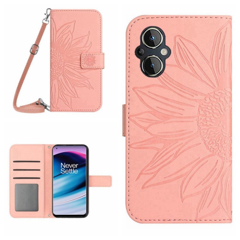 Flip Case Für Oppo Reno 8 Lite Sonnenblumen-schultergurt