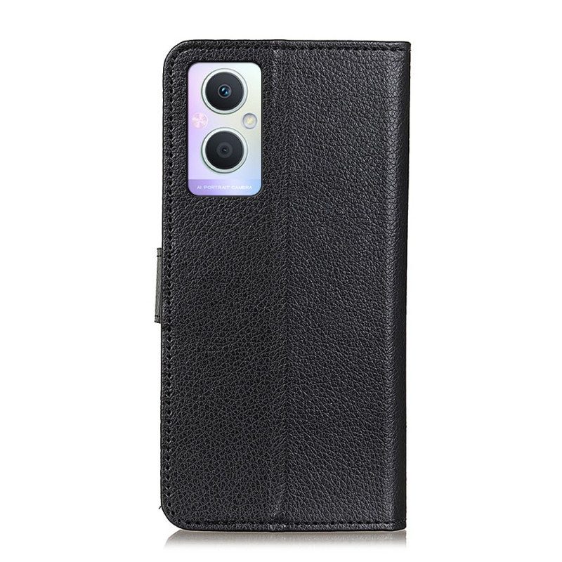 Flip Case Für Oppo Reno 8 Lite Traditioneller Litschi-lederstil