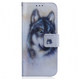 Lederhüllen Für Oppo Reno 8 Lite Aquarell-wolf