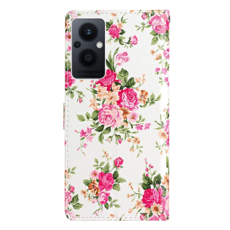 Lederhüllen Für Oppo Reno 8 Lite Mit Kordel Riemen Liberty Flowers