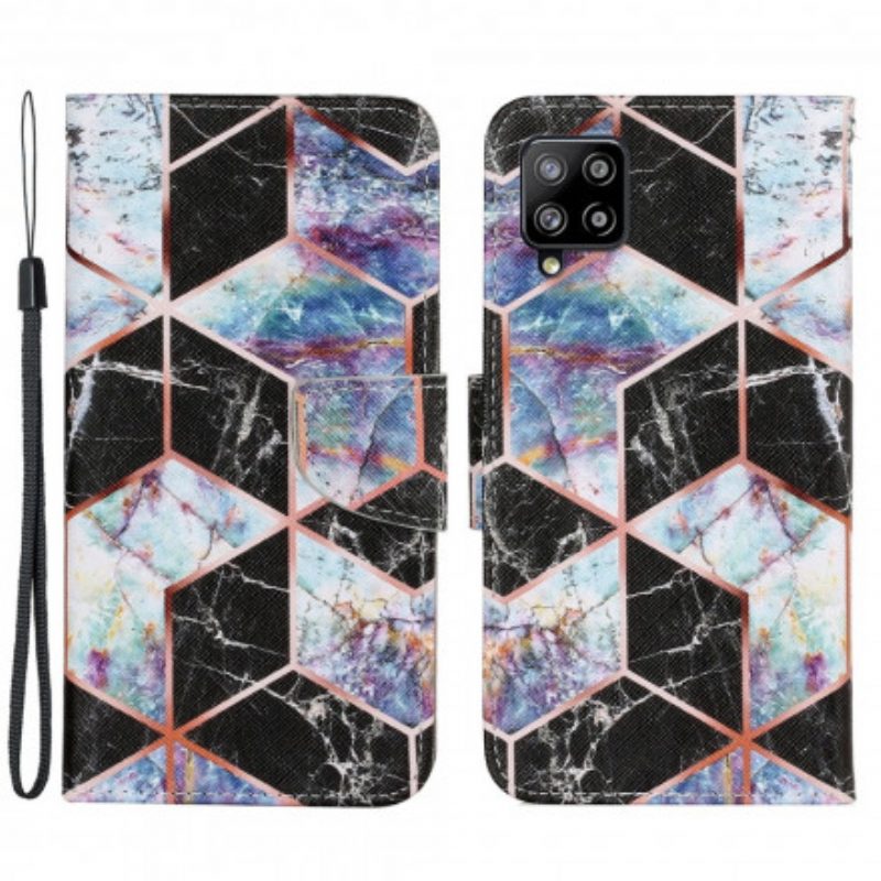 Flip Case Für Samsung Galaxy A22 Geometrischer Marmor