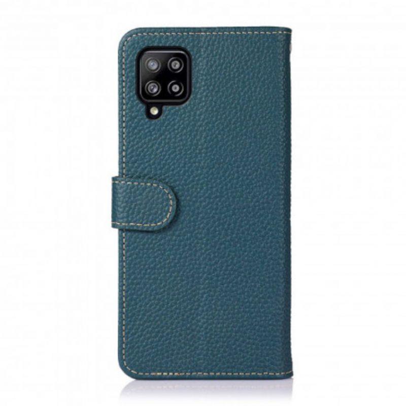 Flip Case Für Samsung Galaxy A22 Khazneh Litschi-leder