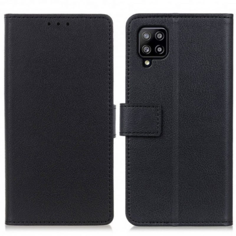 Flip Case Für Samsung Galaxy A22 Klassischer Glänzender Ledereffekt