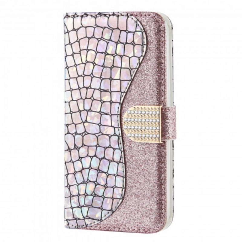 Flip Case Für Samsung Galaxy A22 Krokodildiamanten