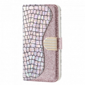 Flip Case Für Samsung Galaxy A22 Krokodildiamanten