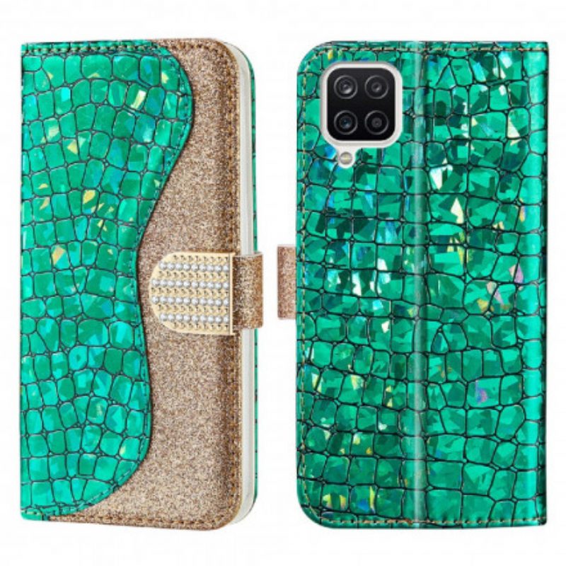 Flip Case Für Samsung Galaxy A22 Krokodildiamanten