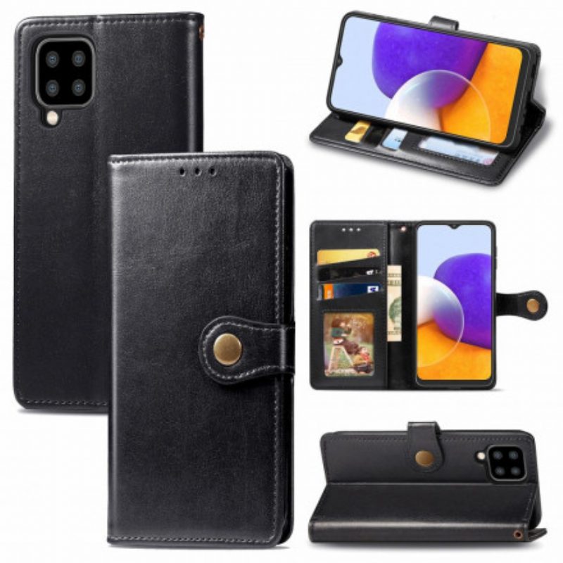 Flip Case Für Samsung Galaxy A22 Kunstleder Und Vintage-verschluss