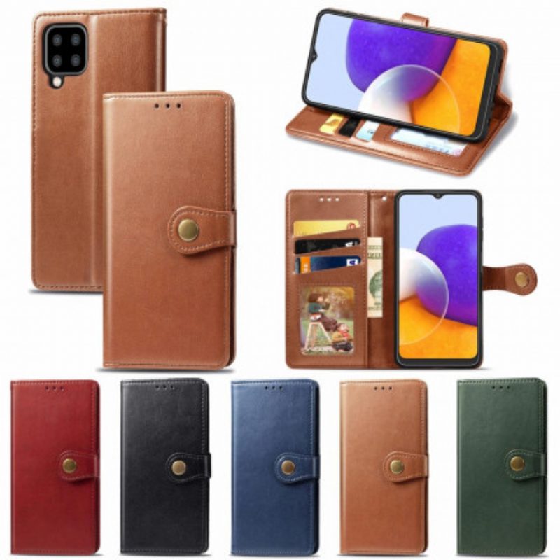 Flip Case Für Samsung Galaxy A22 Kunstleder Und Vintage-verschluss