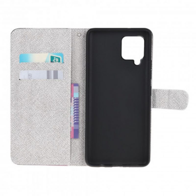 Flip Case Für Samsung Galaxy A22 Mit Kordel Feder Mit Lanyard