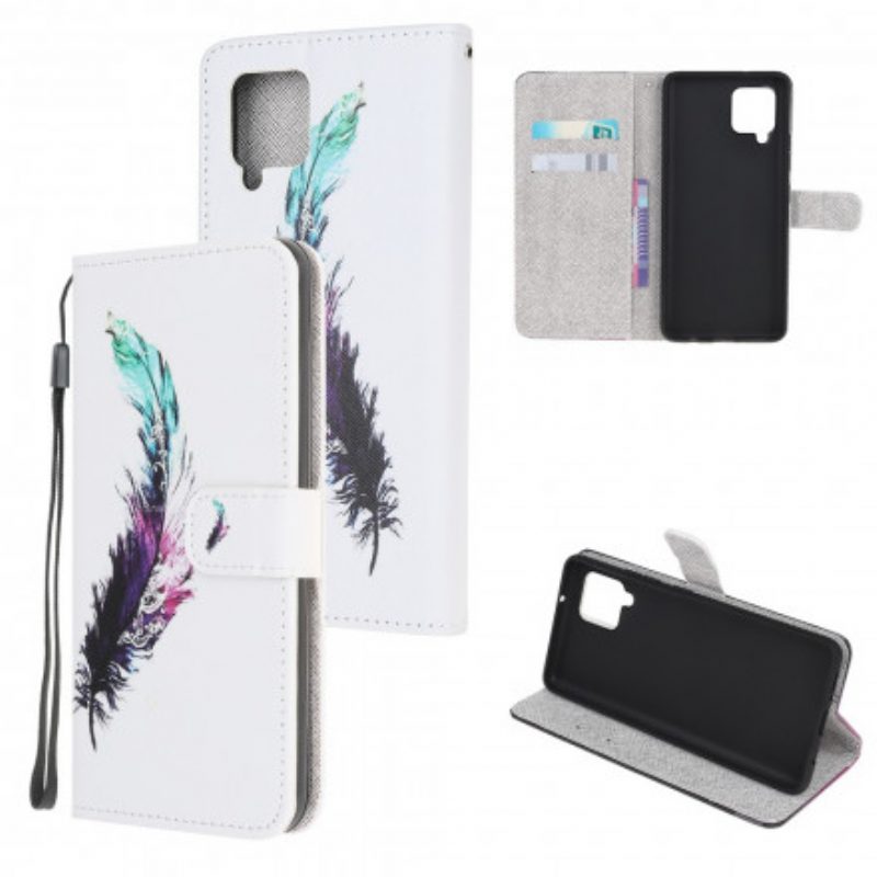 Flip Case Für Samsung Galaxy A22 Mit Kordel Feder Mit Lanyard