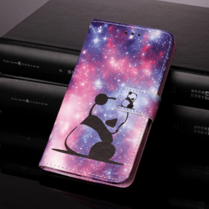 Flip Case Für Samsung Galaxy A22 Panda-galaxie