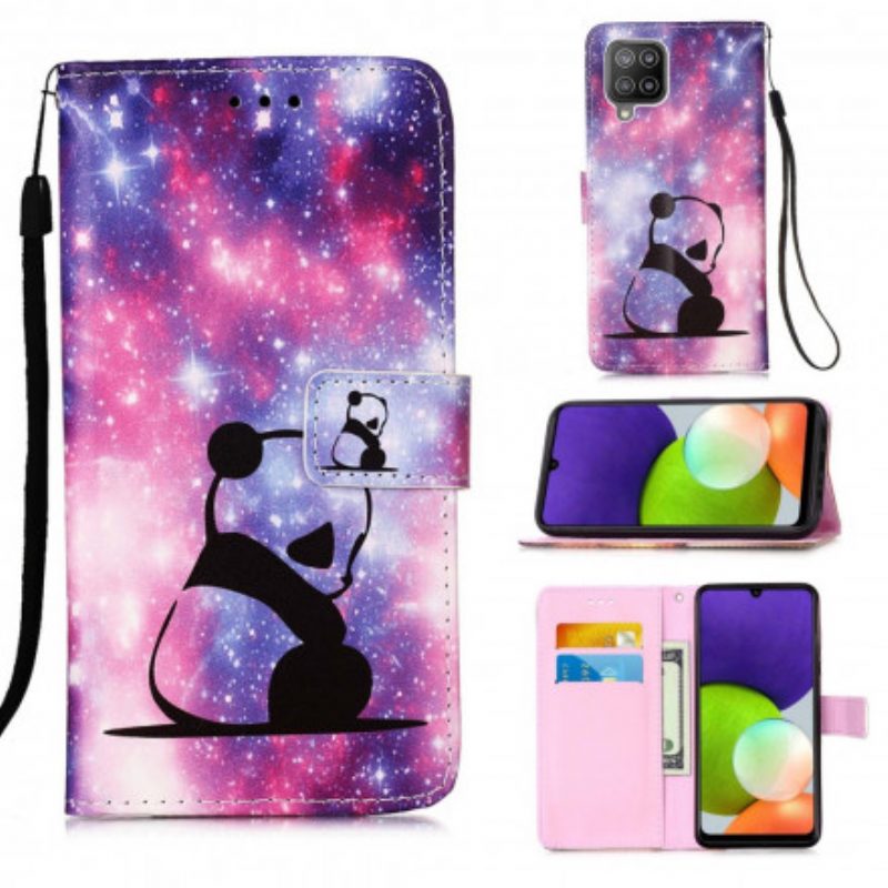 Flip Case Für Samsung Galaxy A22 Panda-galaxie