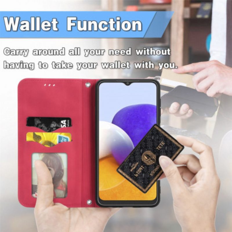 Schutzhülle Für Samsung Galaxy A22 Flip Case Vintage-kunstleder