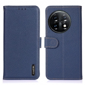 Flip Case Für OnePlus 11 5G Echtes Leder Litschi Khazneh