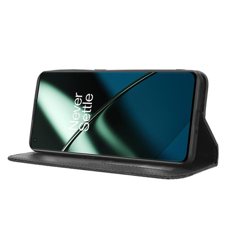 Schutzhülle Für OnePlus 11 5G Flip Case Stilisierter Lederstil