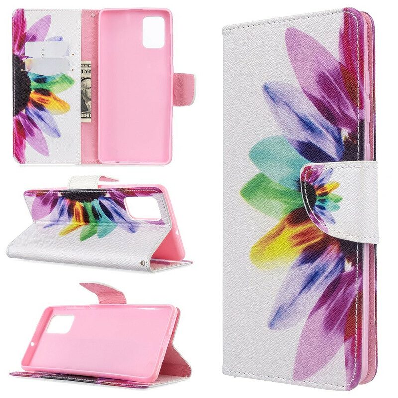 Flip Case Für Samsung Galaxy A71 Aquarellblume