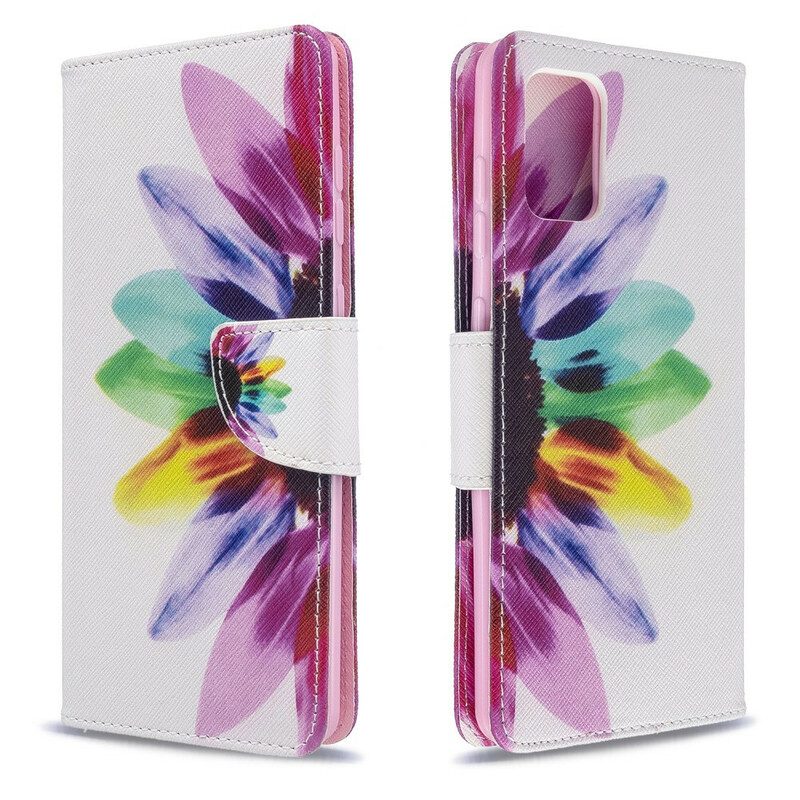 Flip Case Für Samsung Galaxy A71 Aquarellblume