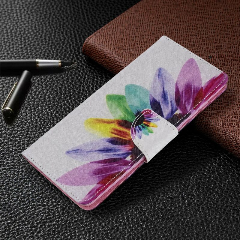 Flip Case Für Samsung Galaxy A71 Aquarellblume