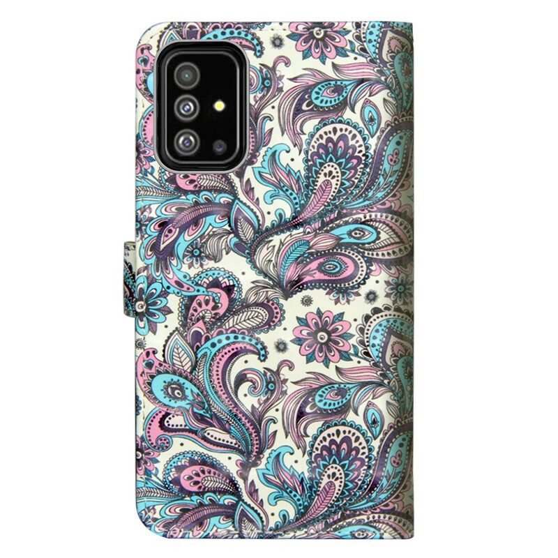 Flip Case Für Samsung Galaxy A71 Blumenmuster