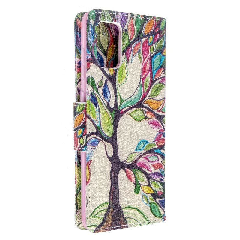 Flip Case Für Samsung Galaxy A71 Bunter Baum