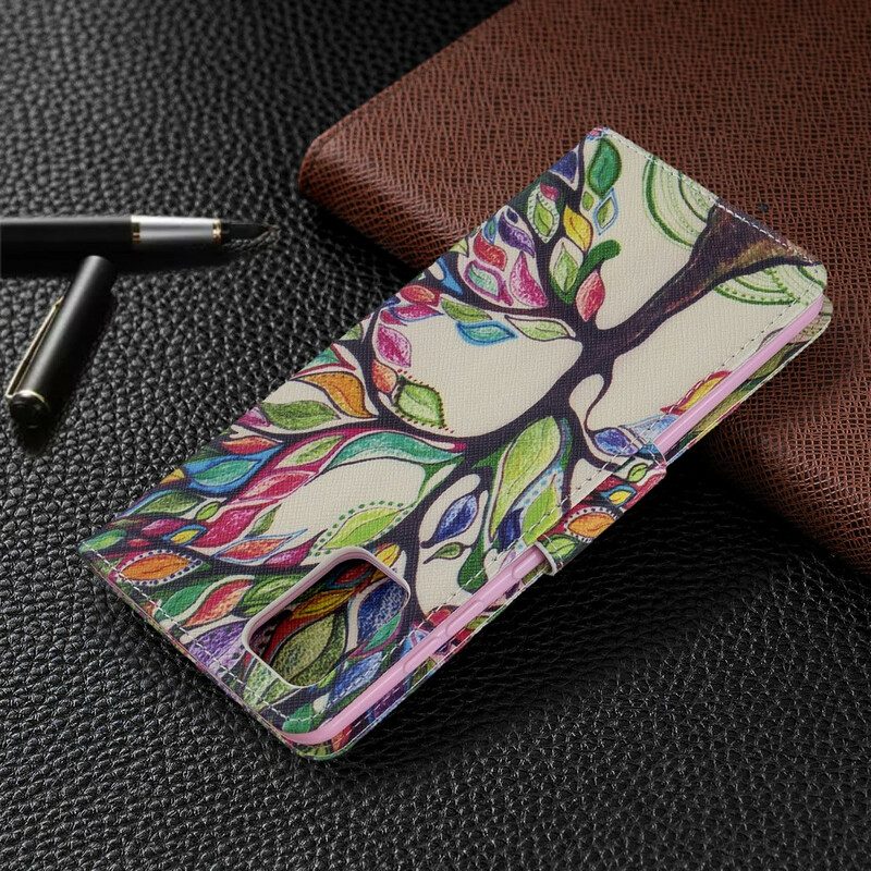 Flip Case Für Samsung Galaxy A71 Bunter Baum