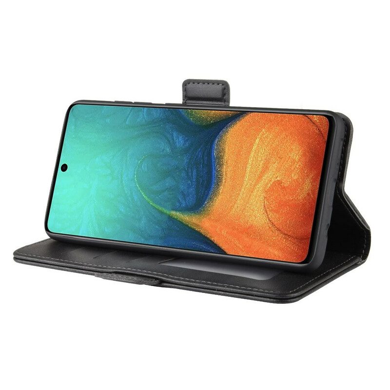 Flip Case Für Samsung Galaxy A71 Flip Case Doppelte Klappe