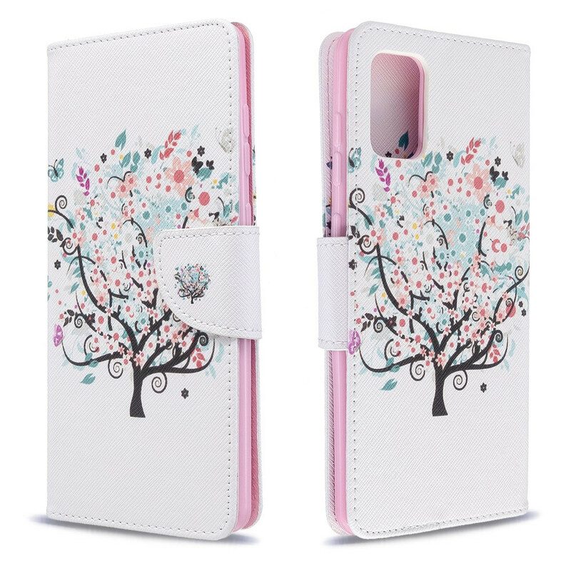 Flip Case Für Samsung Galaxy A71 Geblümter Baum