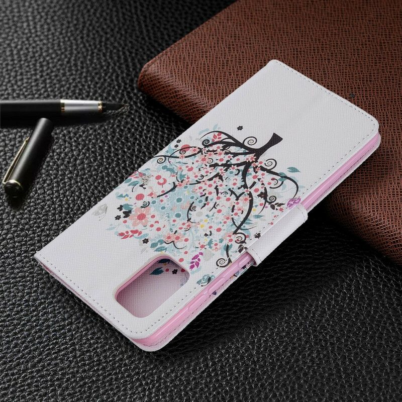 Flip Case Für Samsung Galaxy A71 Geblümter Baum