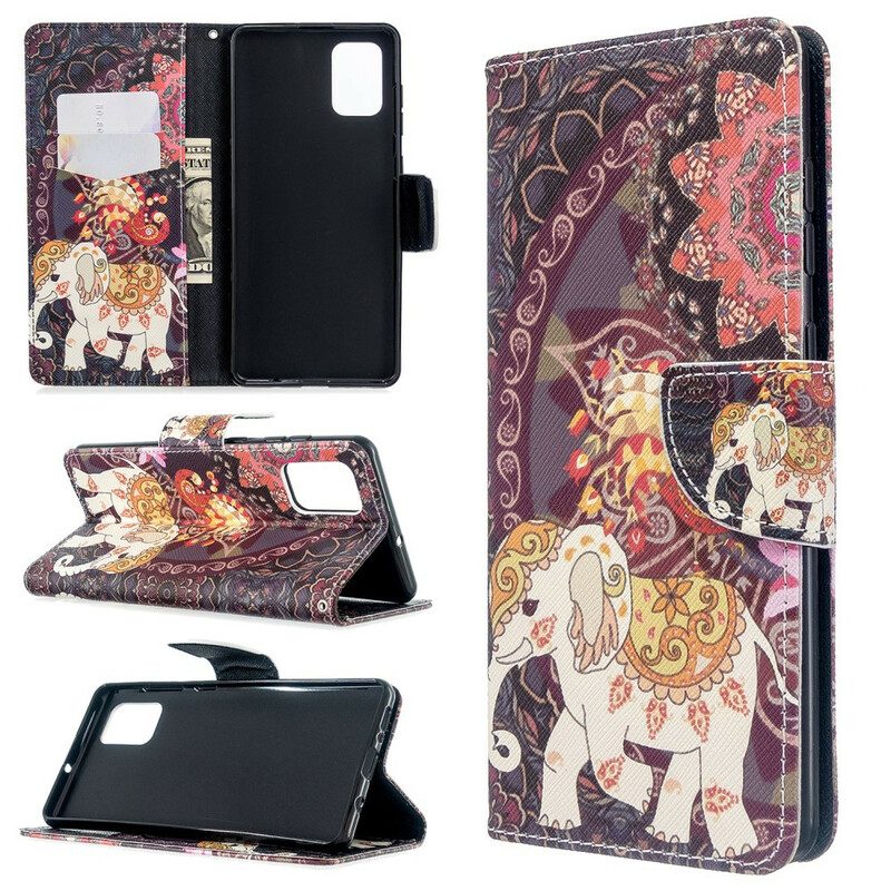 Flip Case Für Samsung Galaxy A71 Indischer Elefant