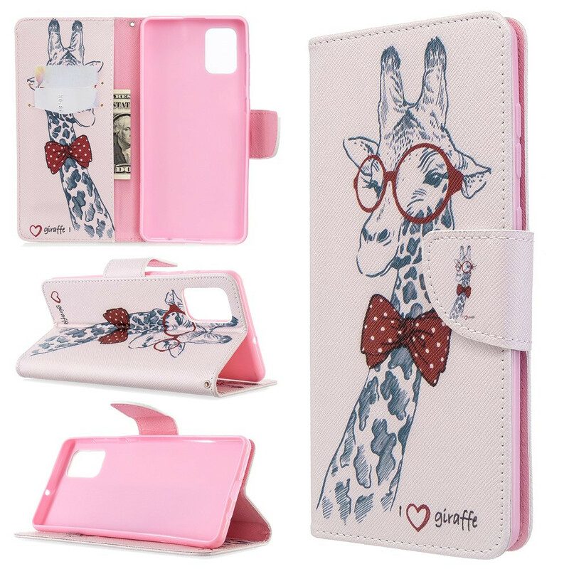 Flip Case Für Samsung Galaxy A71 Kluge Giraffe