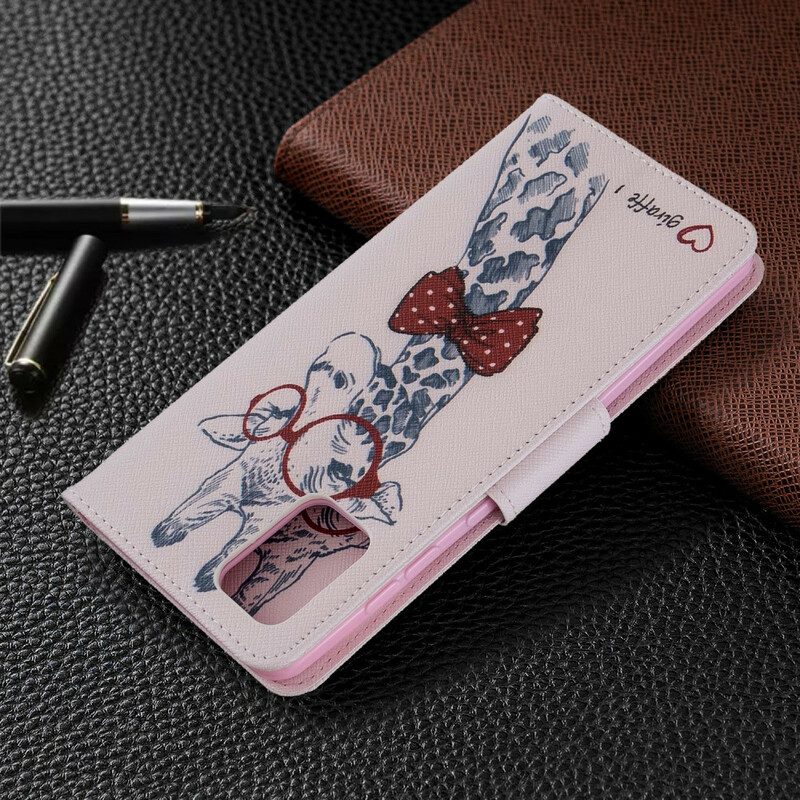 Flip Case Für Samsung Galaxy A71 Kluge Giraffe