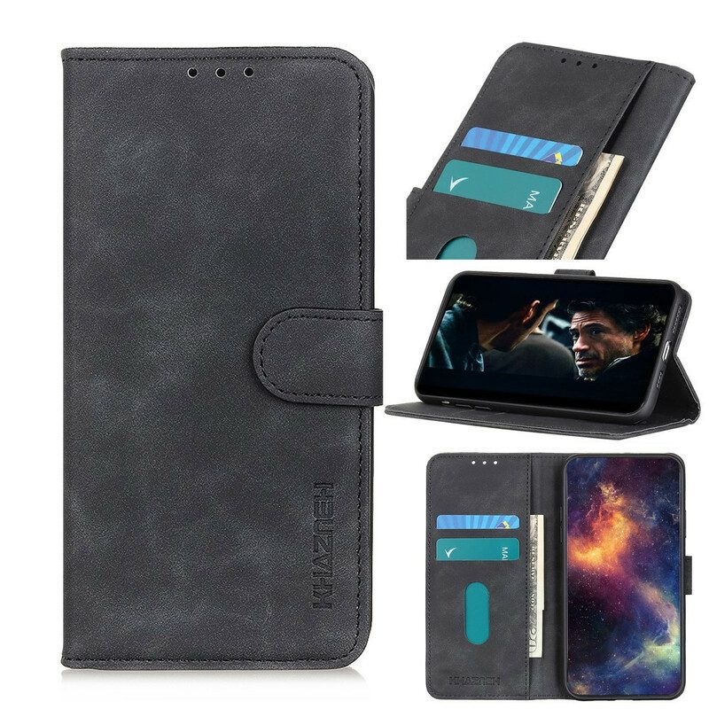 Flip Case Für Samsung Galaxy A71 Matter Vintage-ledereffekt Khazneh