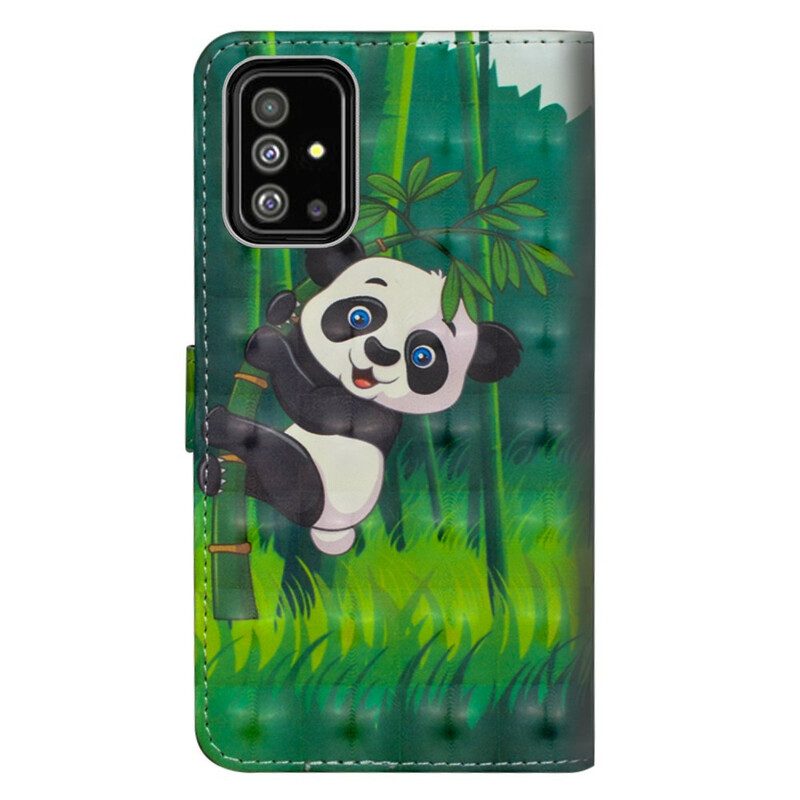 Flip Case Für Samsung Galaxy A71 Panda Und Bambus