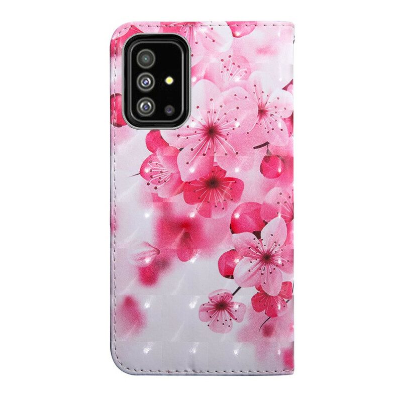 Flip Case Für Samsung Galaxy A71 Pinke Blumen