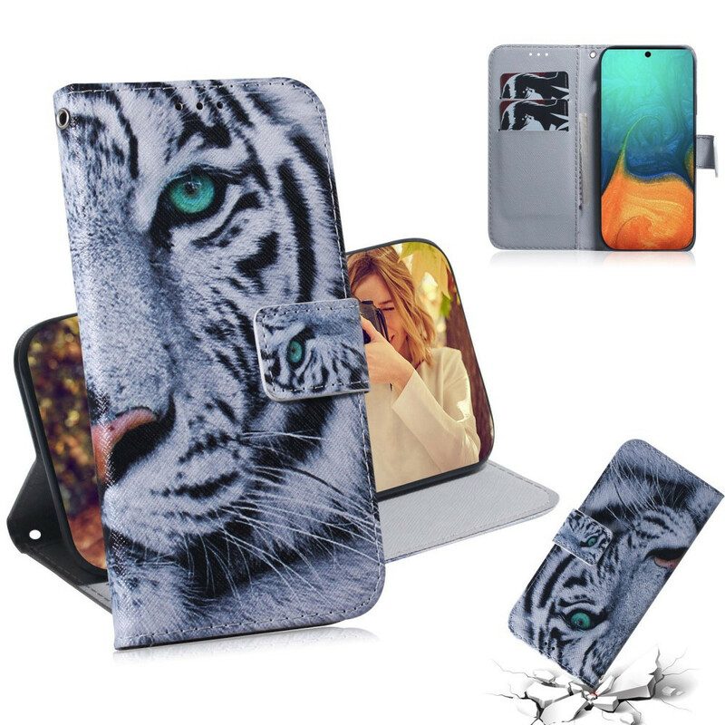 Flip Case Für Samsung Galaxy A71 Tigergesicht