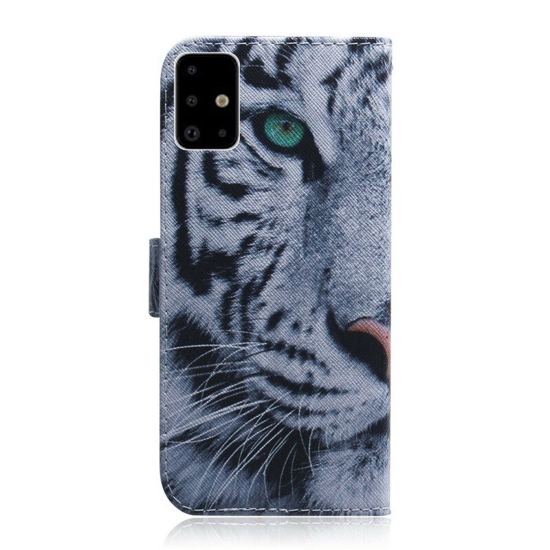 Flip Case Für Samsung Galaxy A71 Tigergesicht