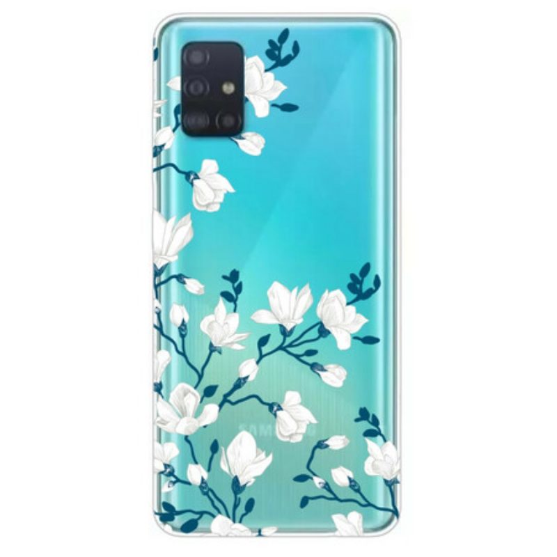 Handyhülle Für Samsung Galaxy A71 Weiße Blumen