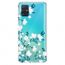 Handyhülle Für Samsung Galaxy A71 Weiße Blumen