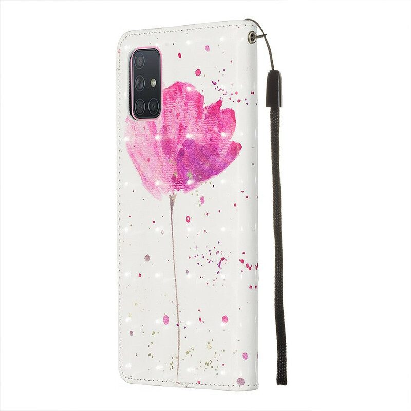 Handyhülle Lederhüllen Für Samsung Galaxy A71 Aquarellmohn