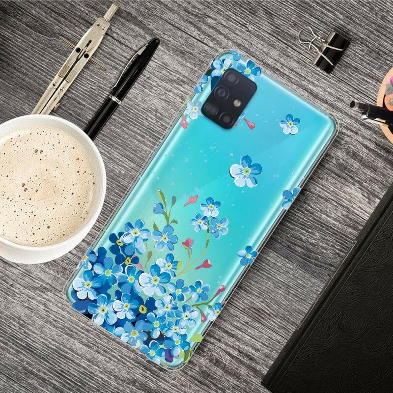 Hülle Für Samsung Galaxy A71 Blaue Blumen