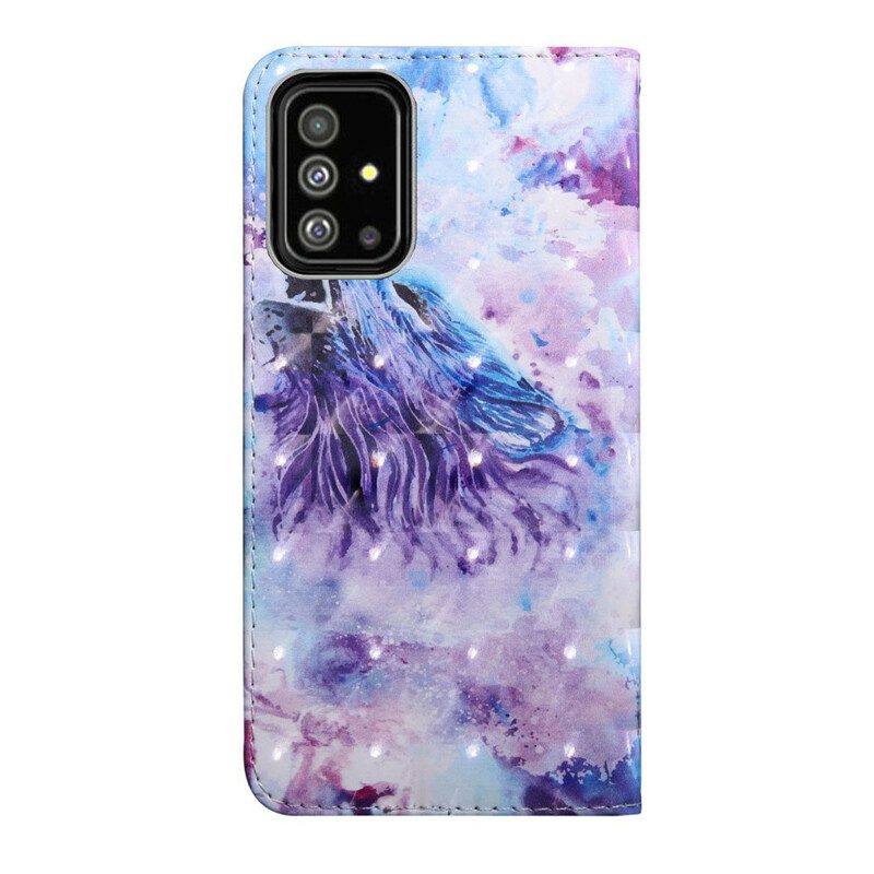 Lederhüllen Für Samsung Galaxy A71 Aquarell-wolf