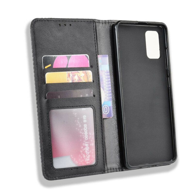 Schutzhülle Für Samsung Galaxy A71 Flip Case Stilisierter Vintage-ledereffekt