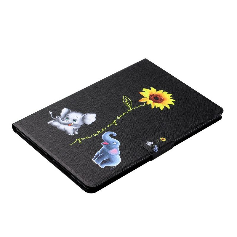 Flip Case Für Samsung Galaxy Tab A7 Lite Sonnenblumenelefanten