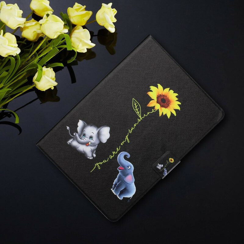 Flip Case Für Samsung Galaxy Tab A7 Lite Sonnenblumenelefanten