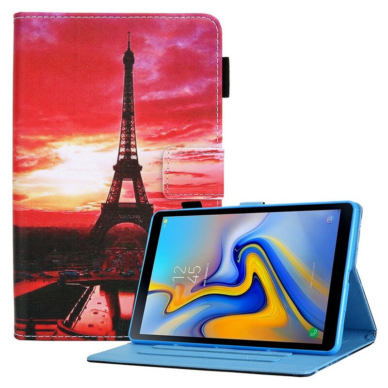 Flip Case Für Samsung Galaxy Tab A7 Lite Sonnenuntergang Eiffelturm